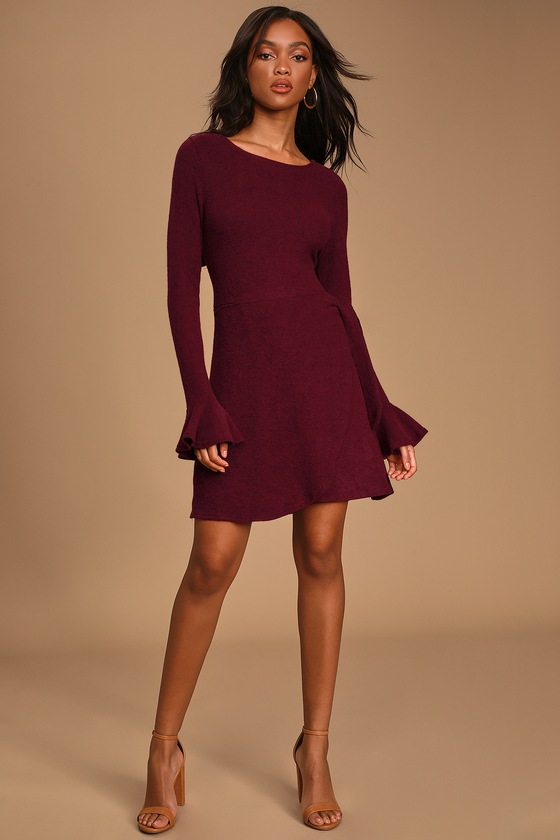 maroon sweater dress
